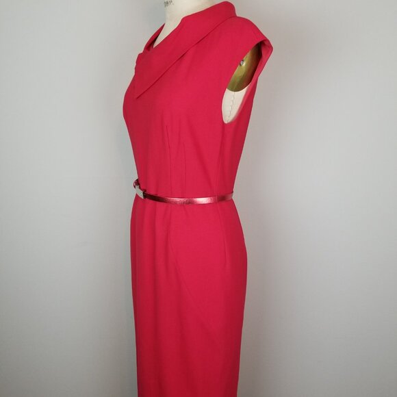 Rachel Roy Sexy Red Bombshell Wiggle Pencil Dress w/ Matching Belt * Size 4 - Picture 3 of 13